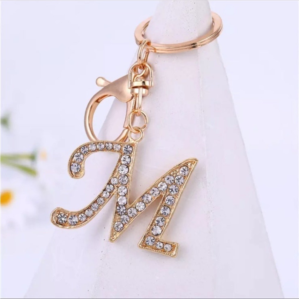 NEW!! Luxury Bag Charmz- Gold Rhinestone M.